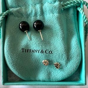 Tiffany & Co Ziegfeld 10mm Onyx Stud Earrings